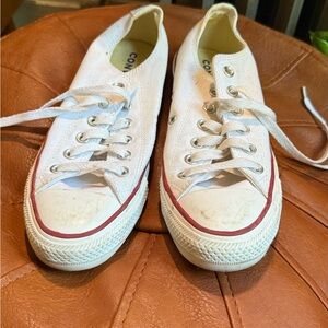 Converse All Star White Canvas Shoes with Red Trim Women’s Size 8 Men’s Size 6
